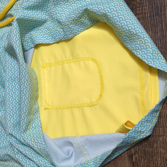 Capelle Classic Collins Compression Swim Trunks Size 4XL in Teal and Yellow - Picture 7 of 9